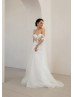 Sexy Off Shoulder Ivory Lace Tulle Wedding Dress